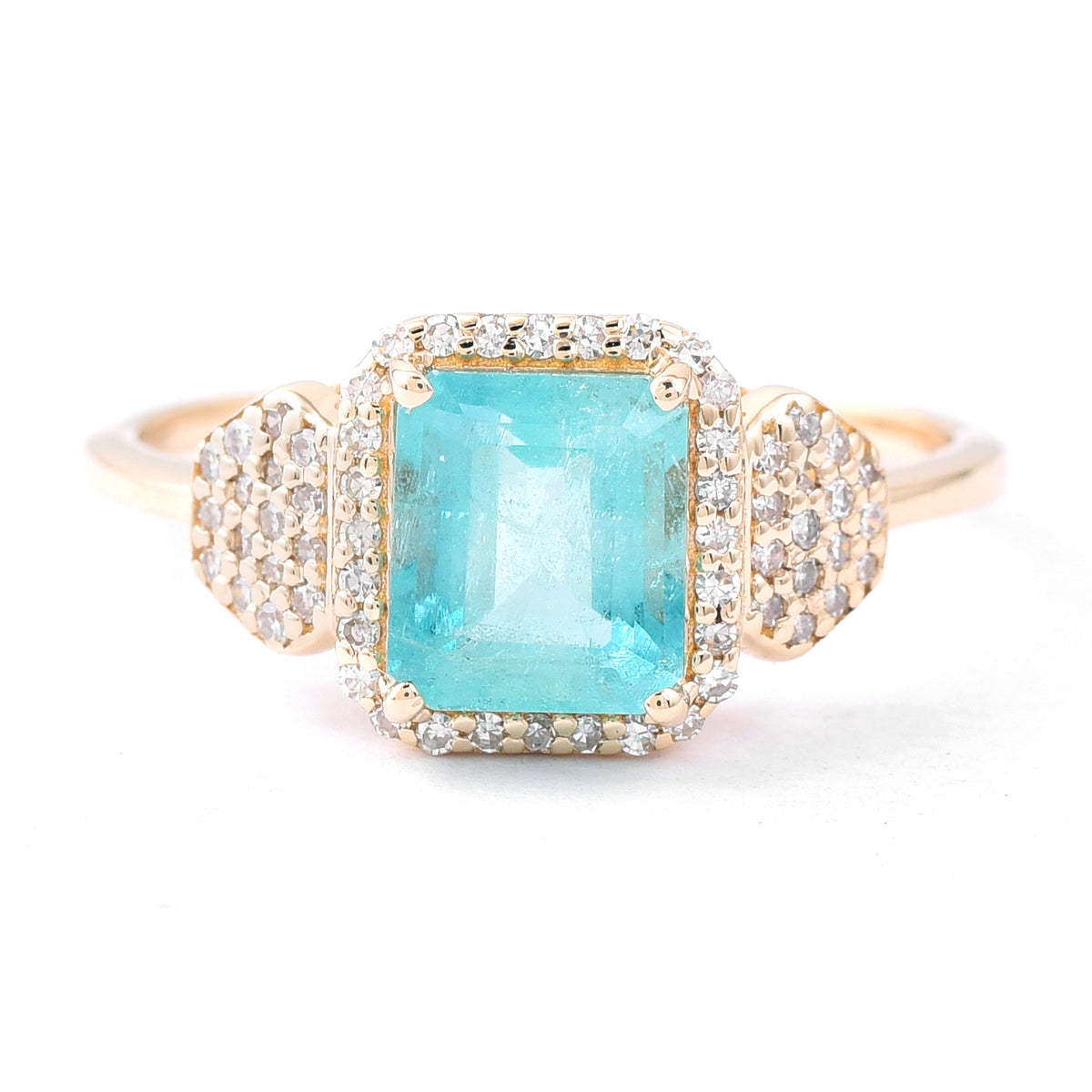 1.51 Ct Octagon Step Cut Natural Emerald 14K Gold Ring
