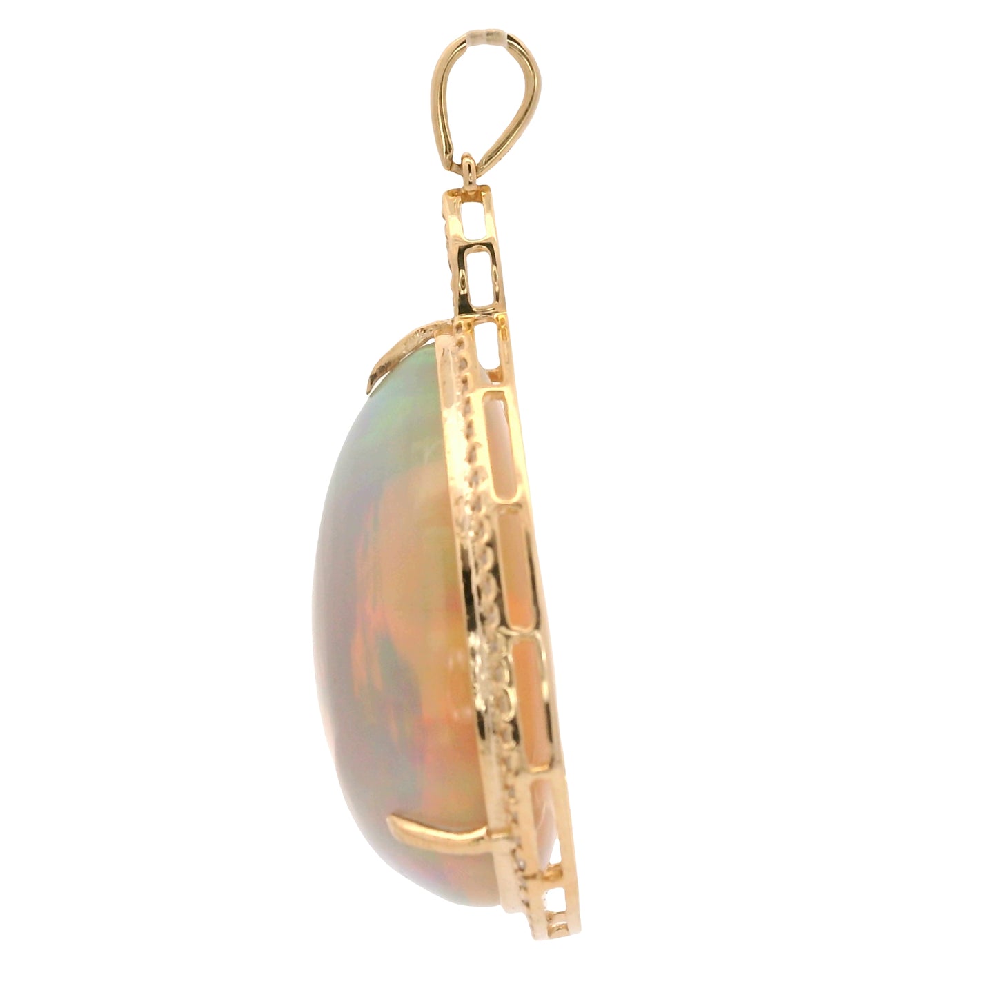 24.99 Ct Pear Opal 14K Gold Pendant