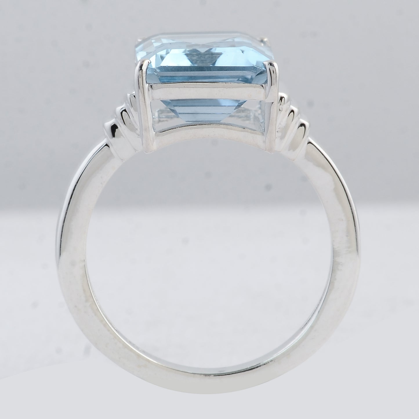 8.00 Ct Octagon Blue Topaz 925 Sterling Silver Ring