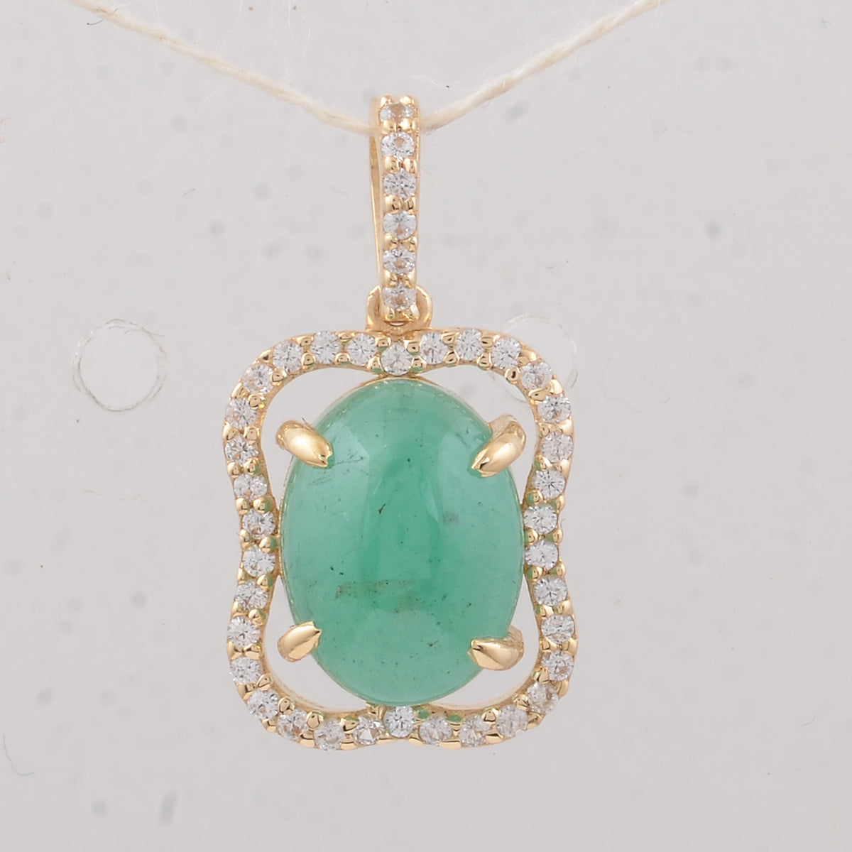 2.44 Ct Oval Emerald 9K Gold Pendant