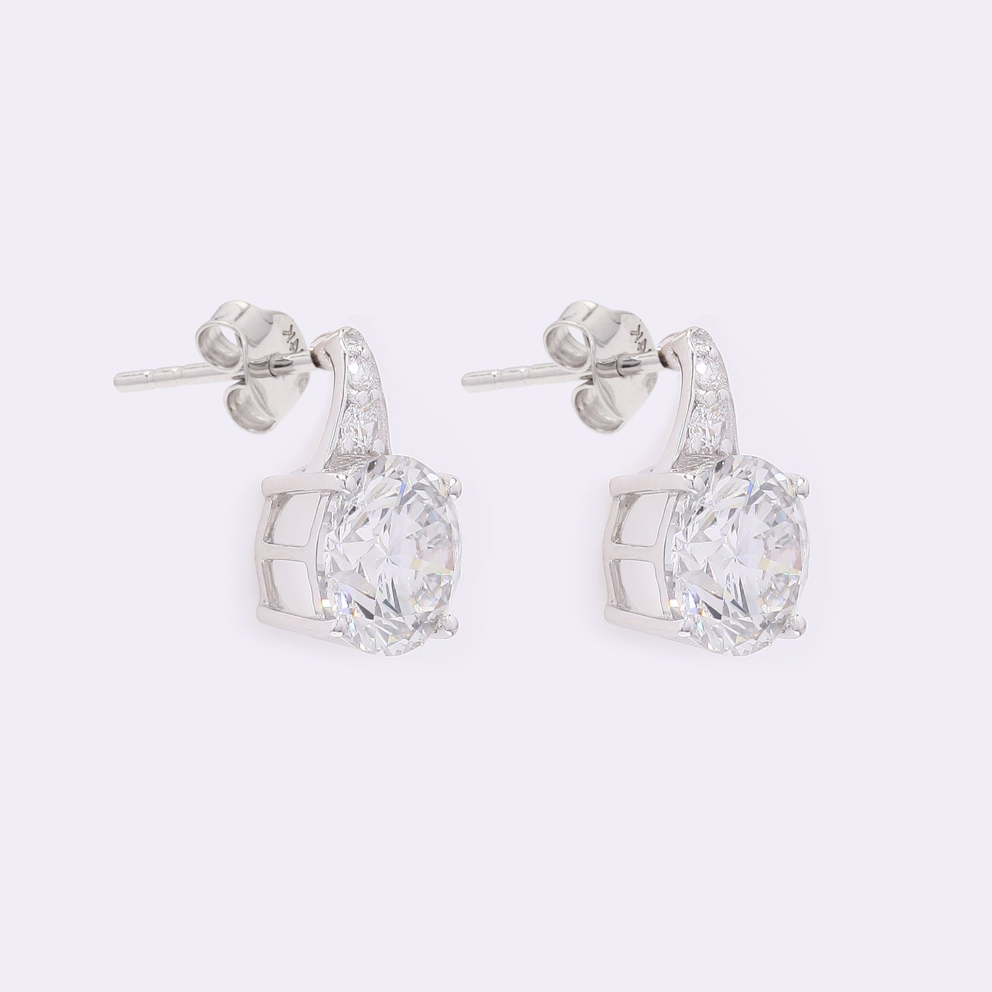 3.21 Carats Lab Grown Diamond 14K Gold Earrings