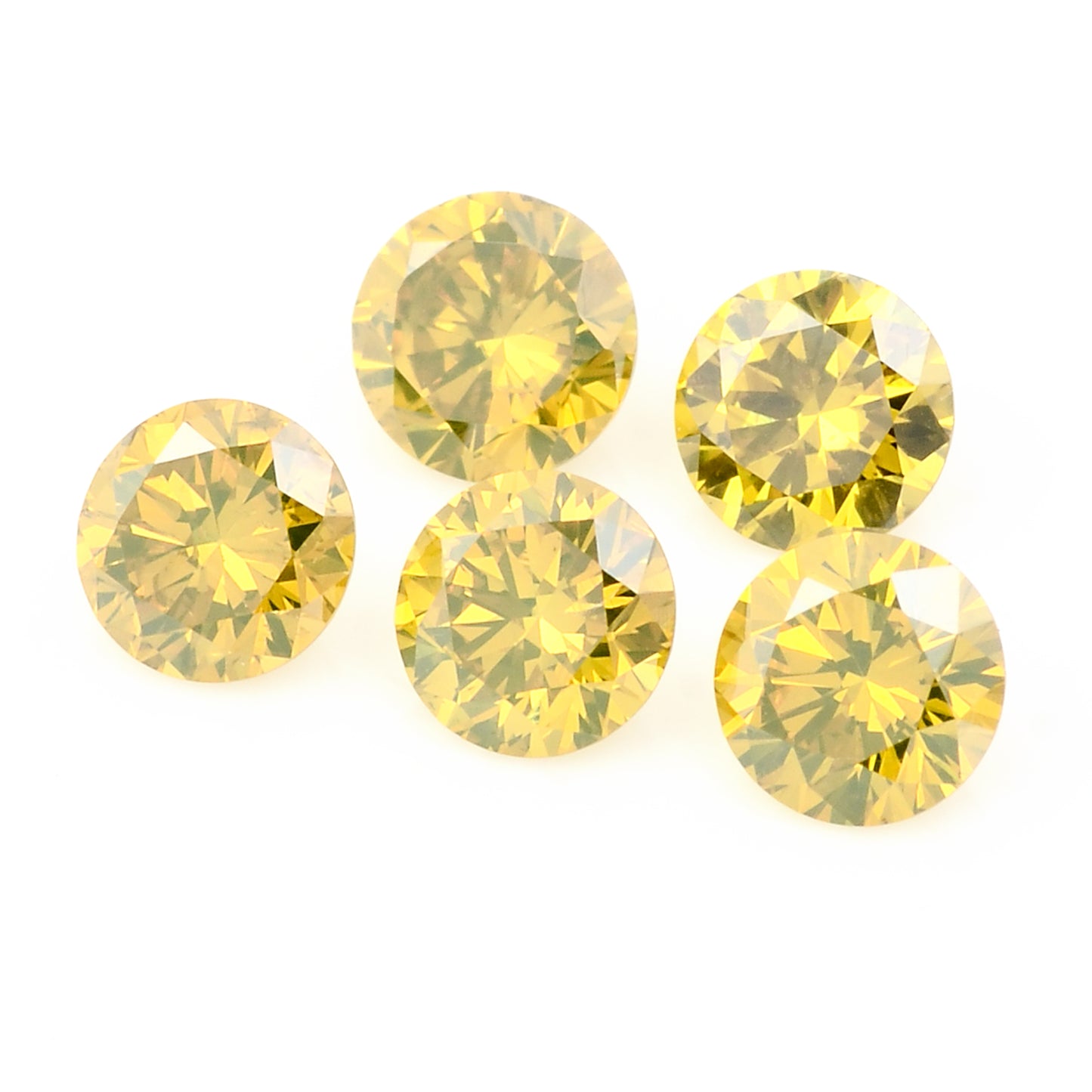 0.75 Yellow Diamond Round Loose Gemstone