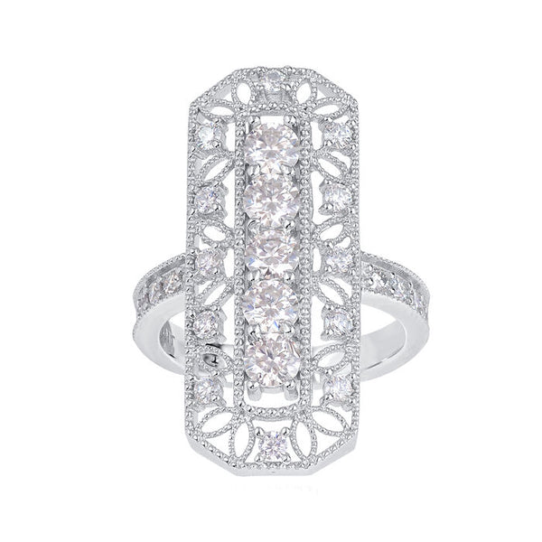 1.75 ct. Moissanite Round Sterling Silver Women Ring Size 6
