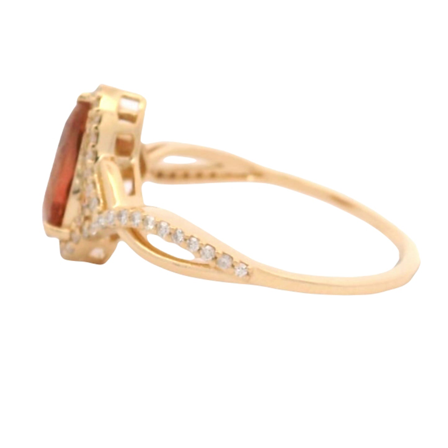 1.20 Ct Pear Oregon Sunstone 14K Gold Ring
