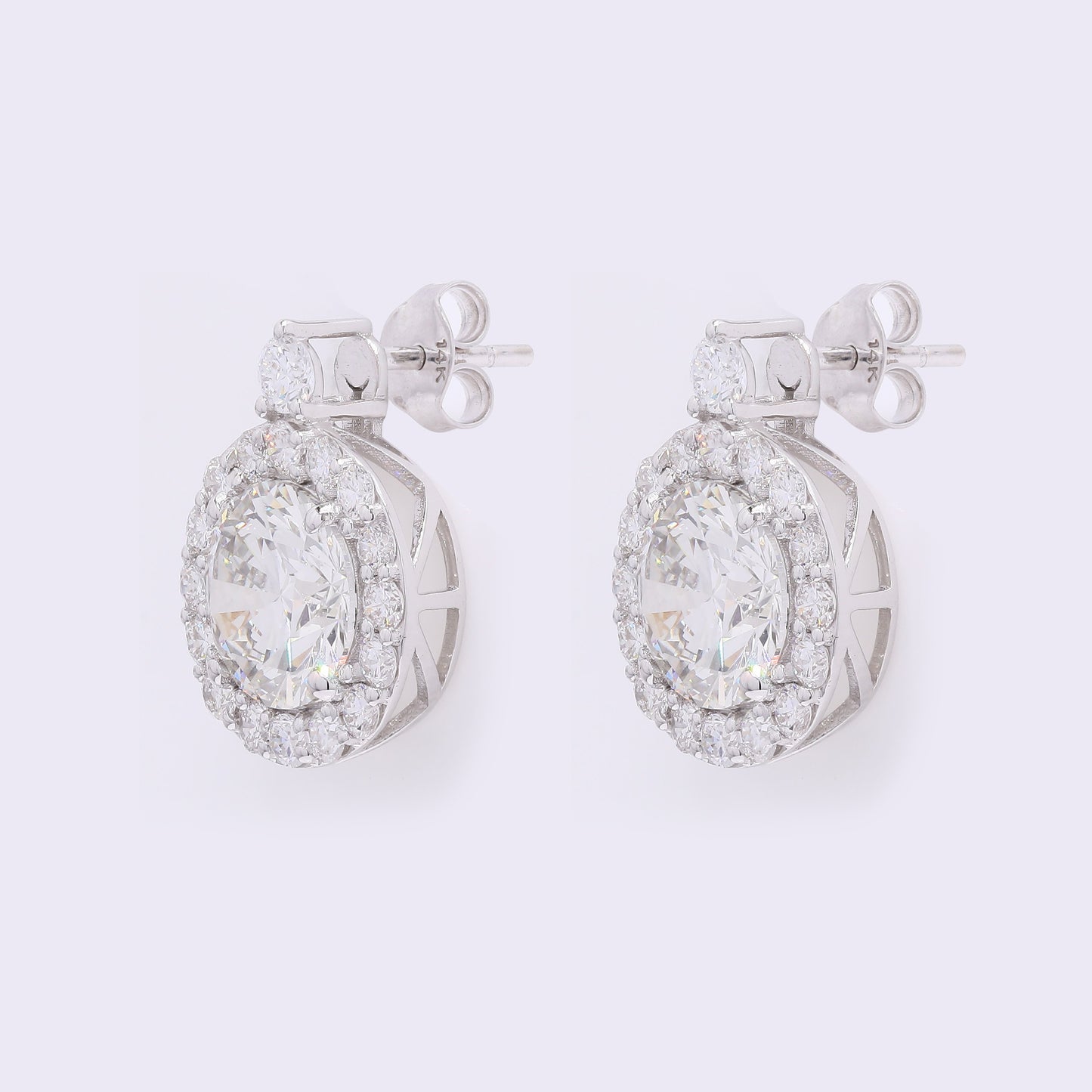 4.57 Carats Lab Grown Diamond 14K Gold Earrings