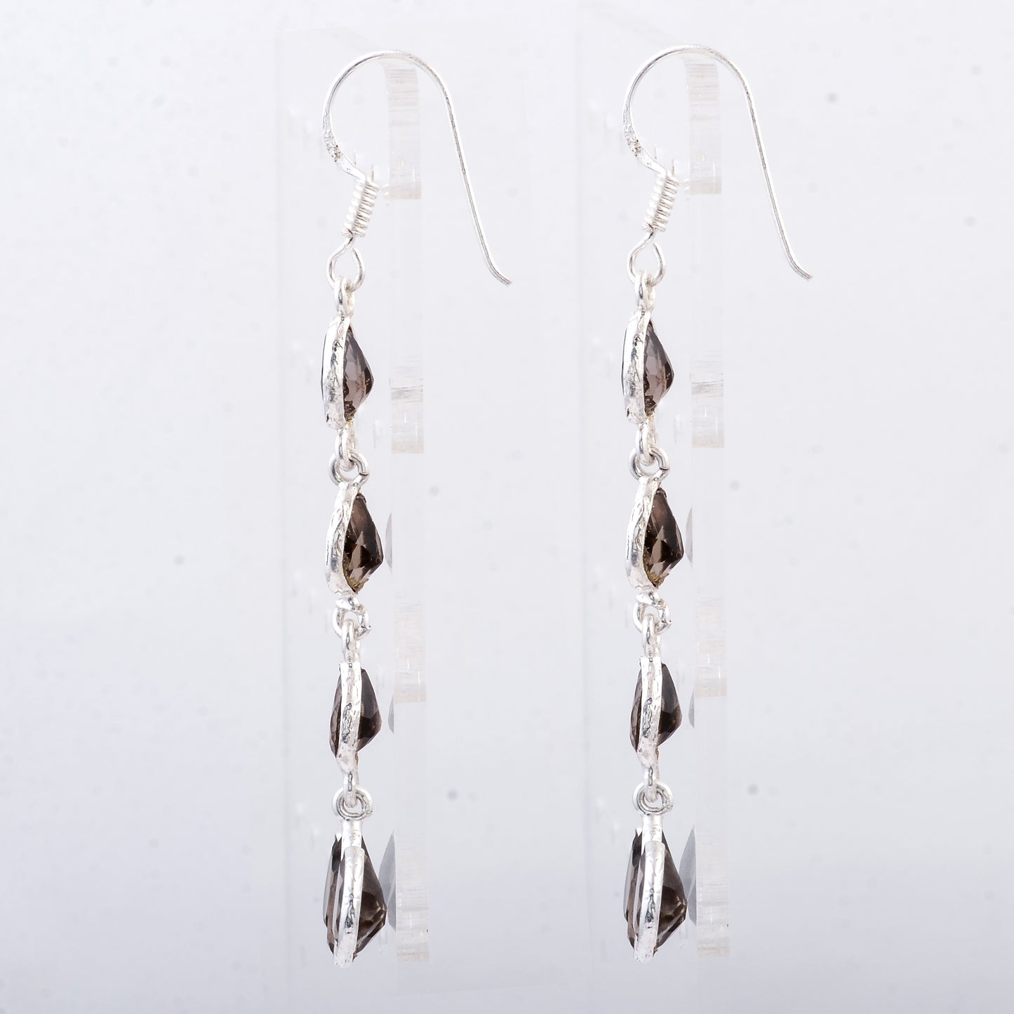 11.08 Ct Smoky Quartz 925 Sterling Silver Earrings