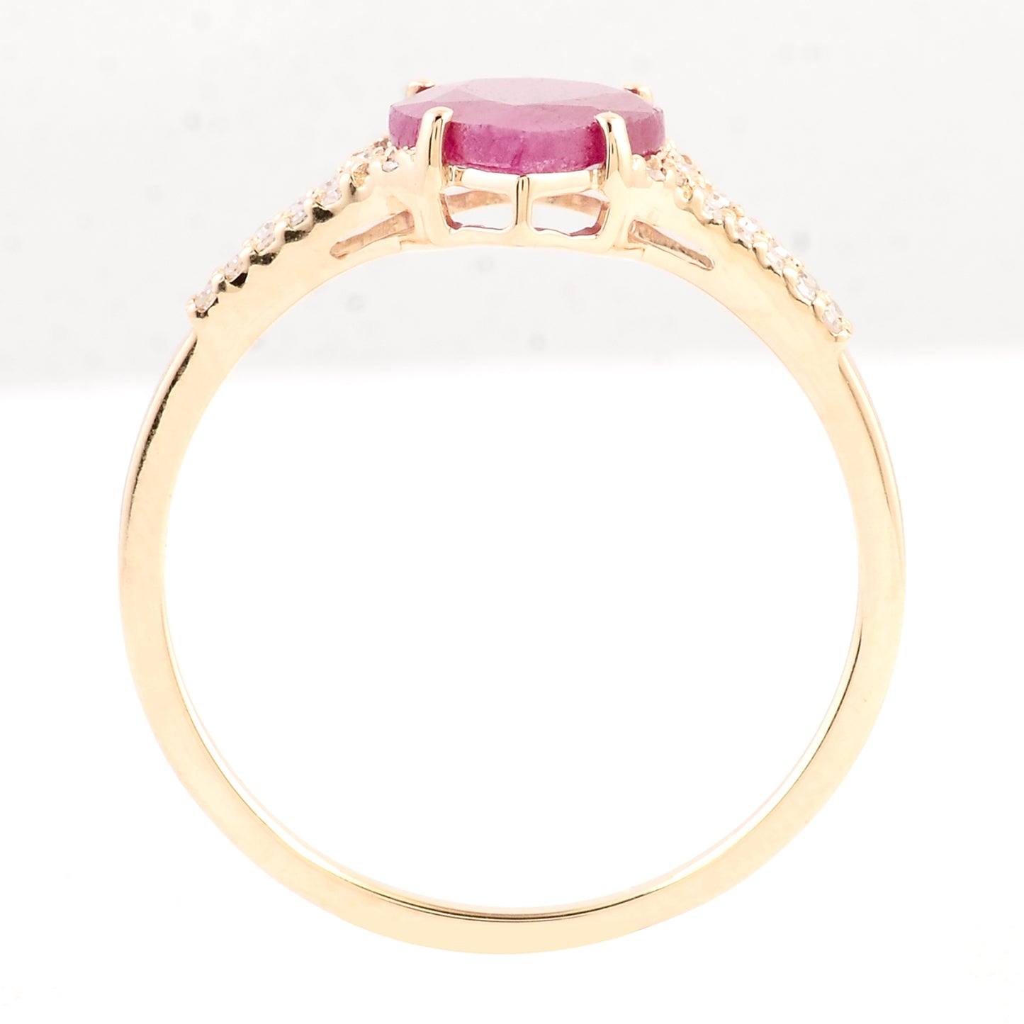 1.84 Ct Pear Mixed Cut Natural Corundum Ruby 14K Gold Ring