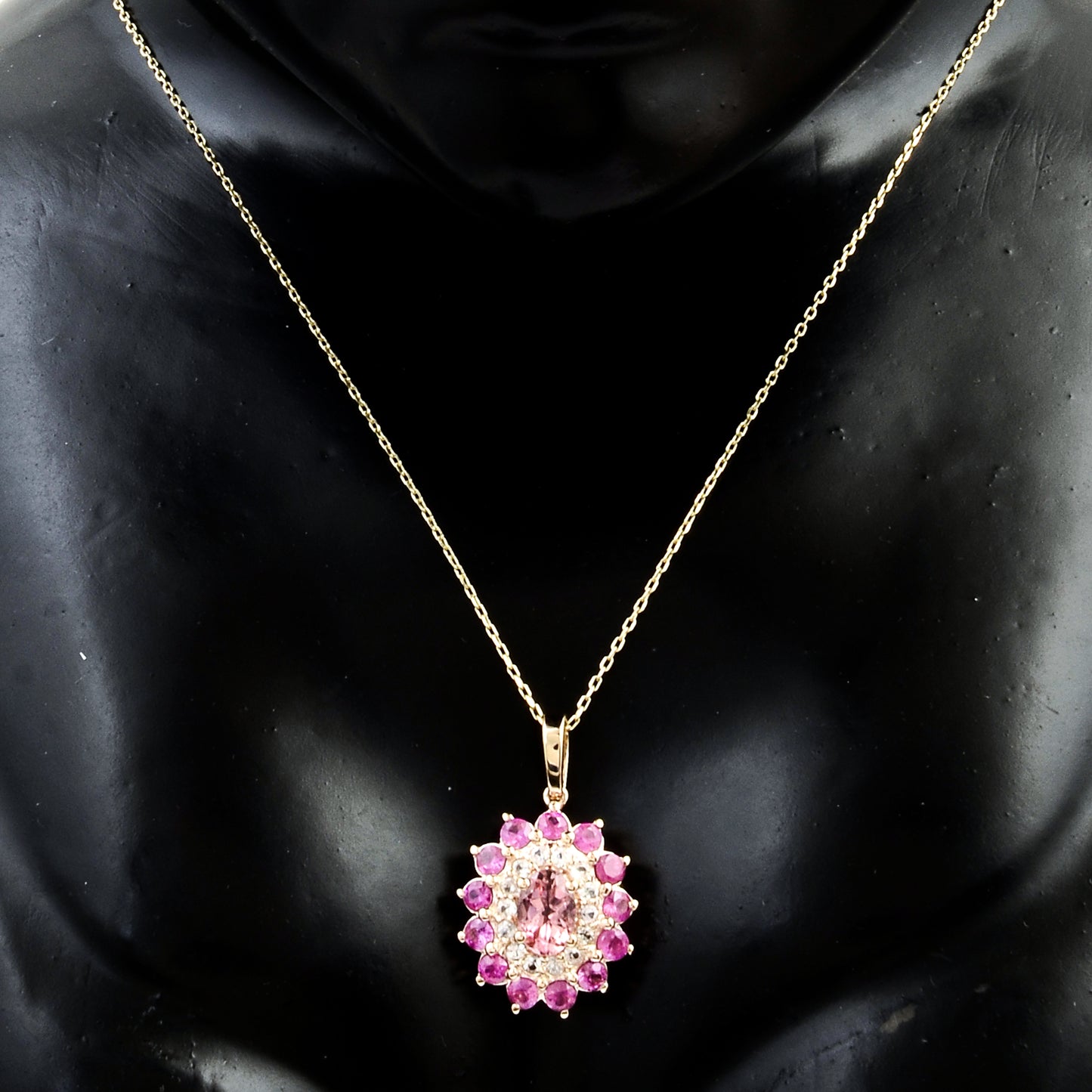 1.40 Ct Oval Tourmaline 14K Gold Pendant