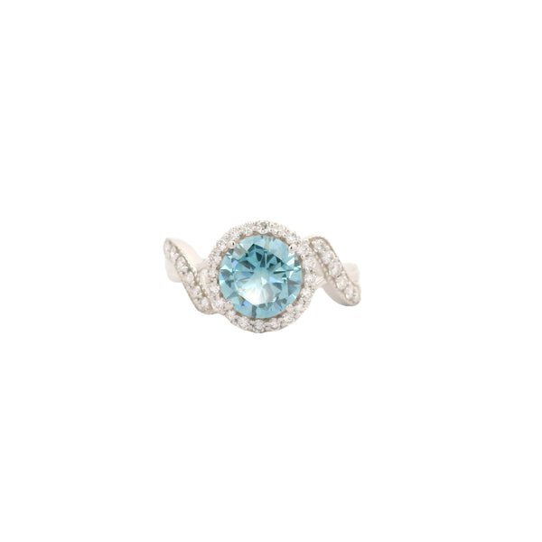 1.98 Carats Blue Lab Grown Diamond 14K Gold Ring