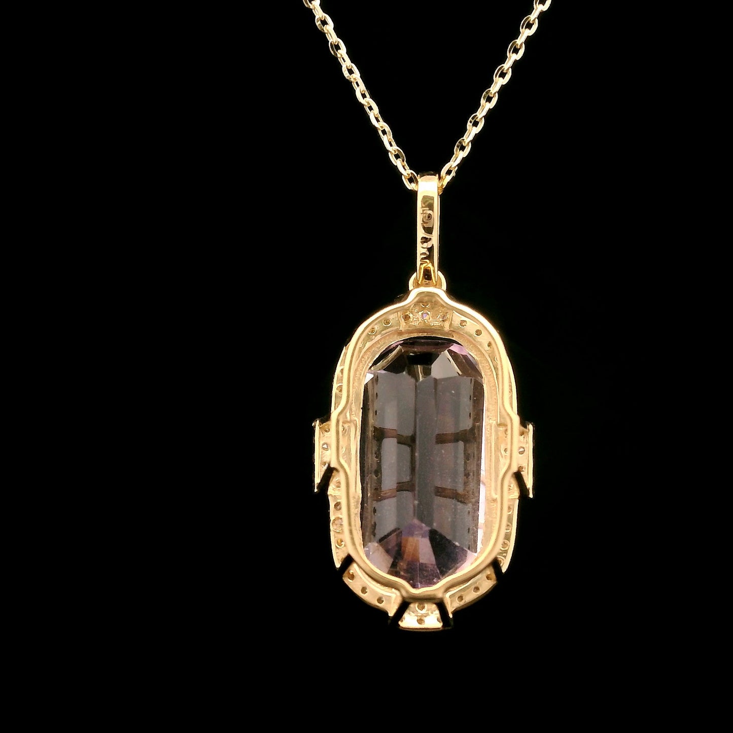 8.34 Ct Cushion Kunzite 14K Gold Pendant