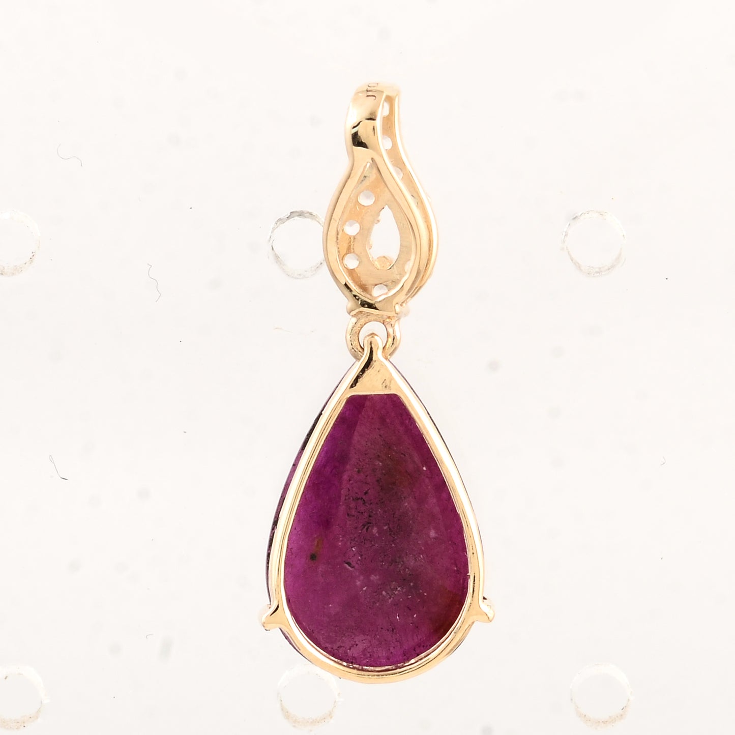 1.94 Ct Pear Ruby 14K Gold Pendant