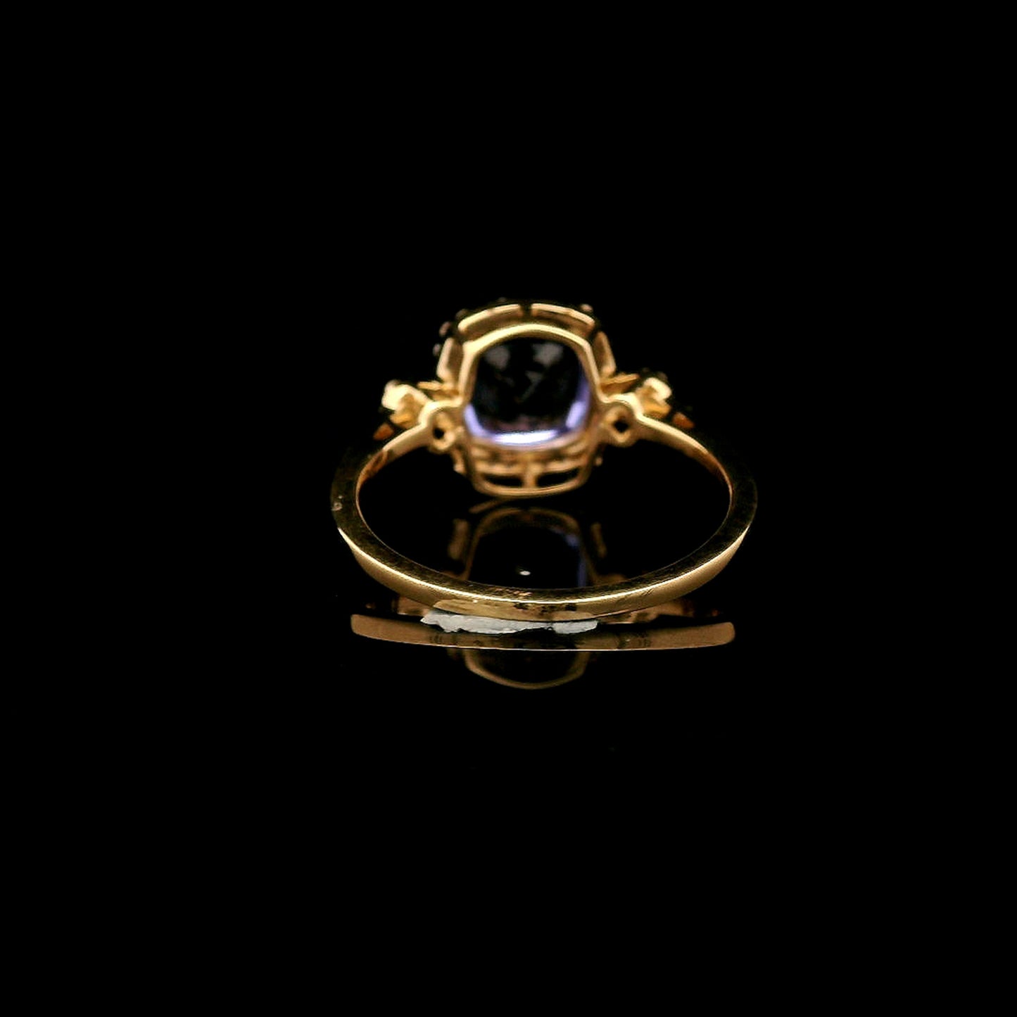 2.42 Ct Cushion Mixed Cut Natural Tanzanite 14K Gold Ring