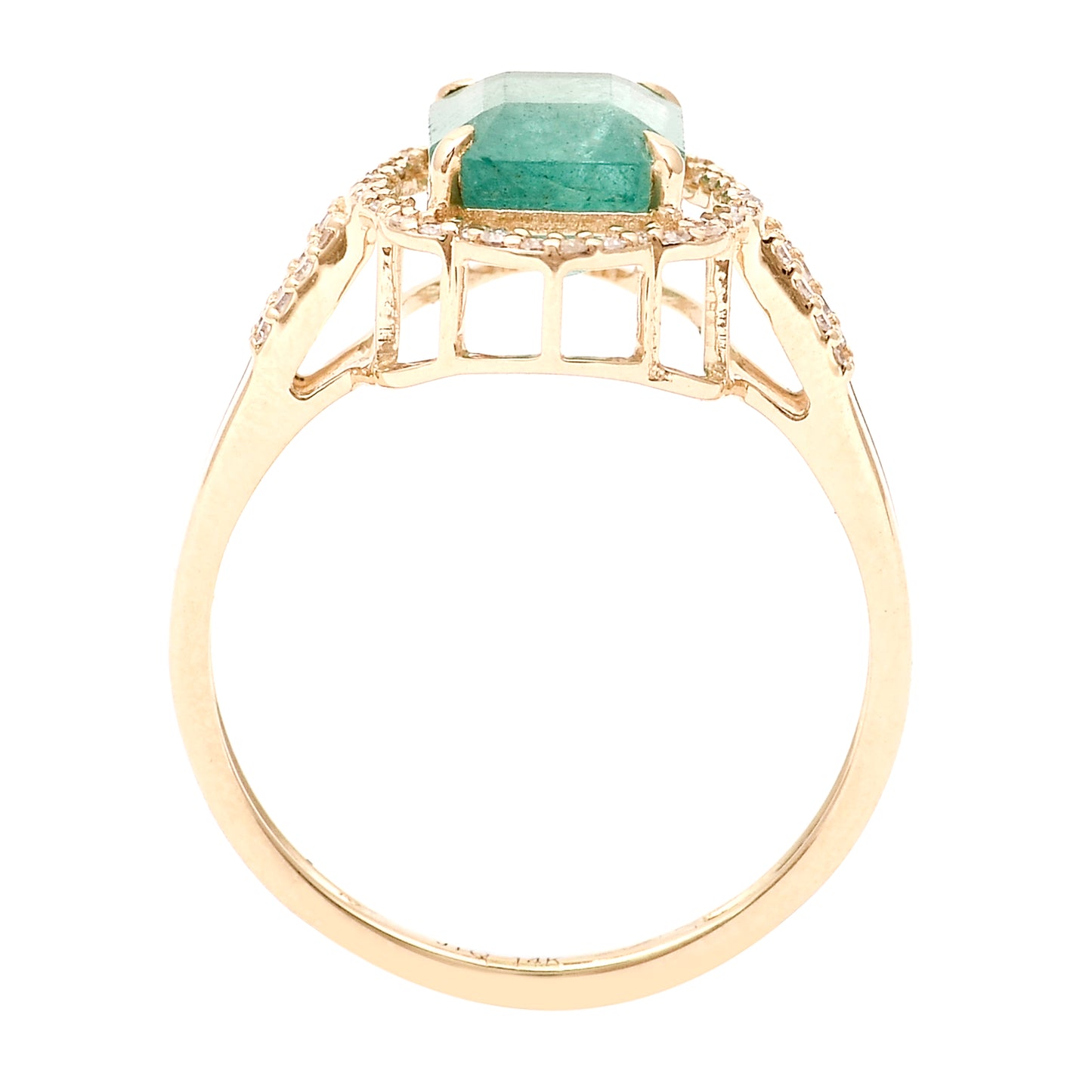 2.38 Ct Octagon Natural Emerald 14K Gold Ring