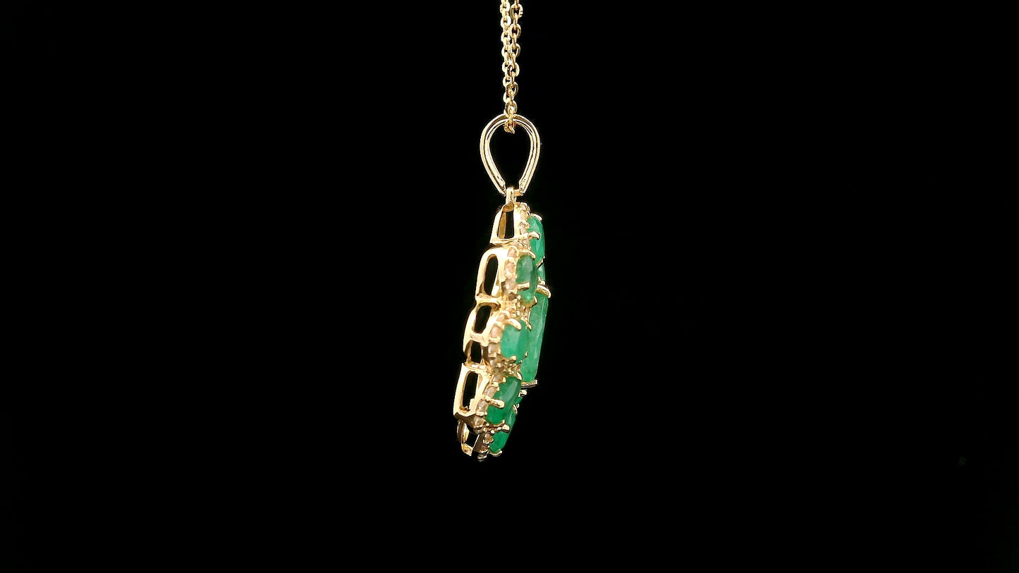 1.98 Ct Marquise Emerald 14K Gold Pendant