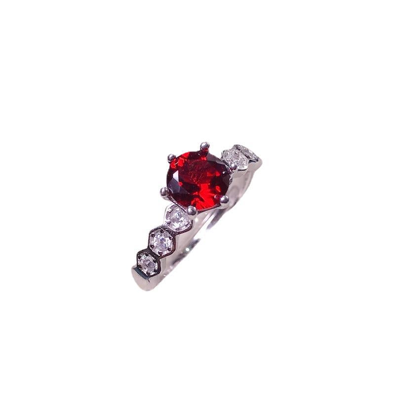Garnet 925 Sterling Silver Ring