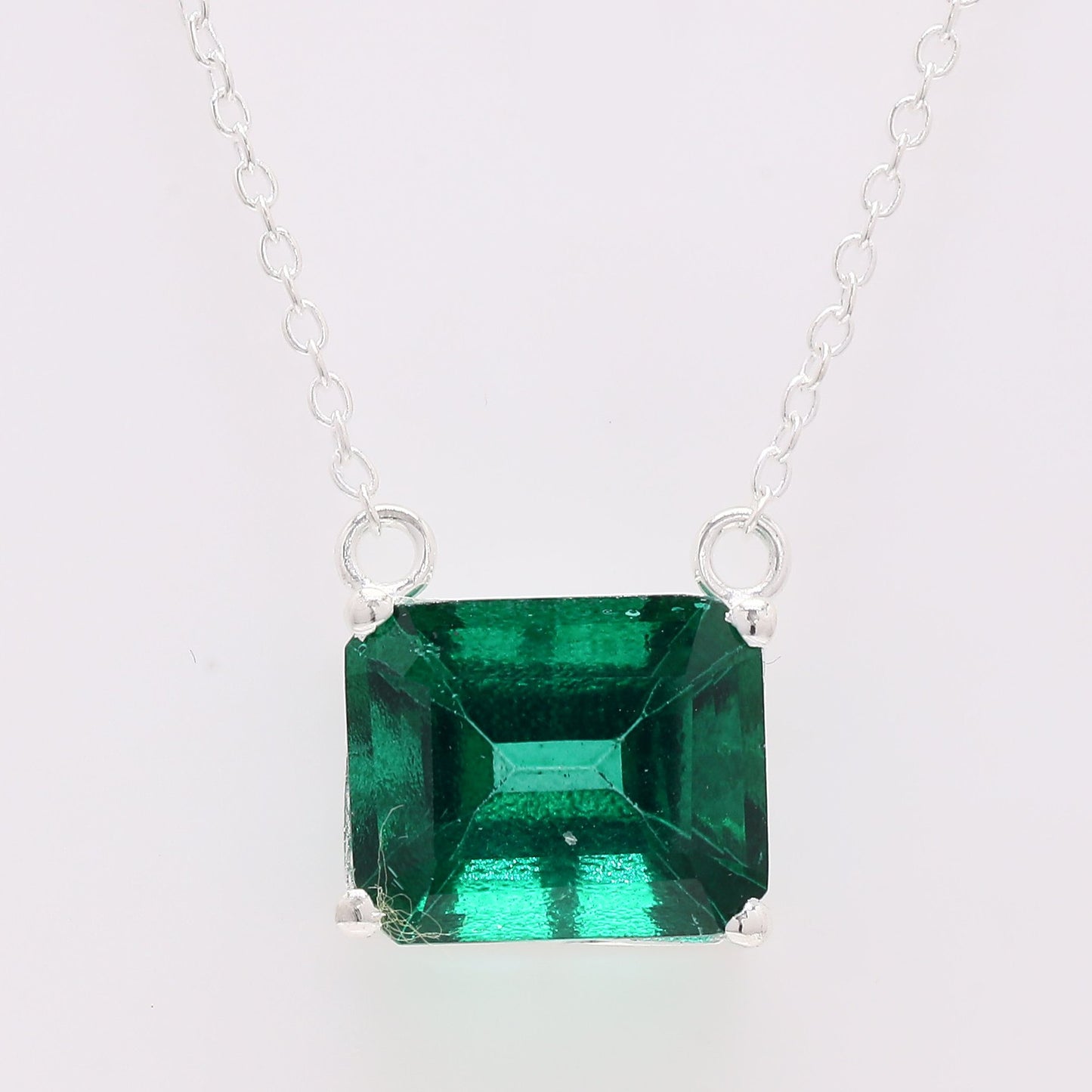 6.62 Ct Octagon Green Topaz 925 Silver Pendant