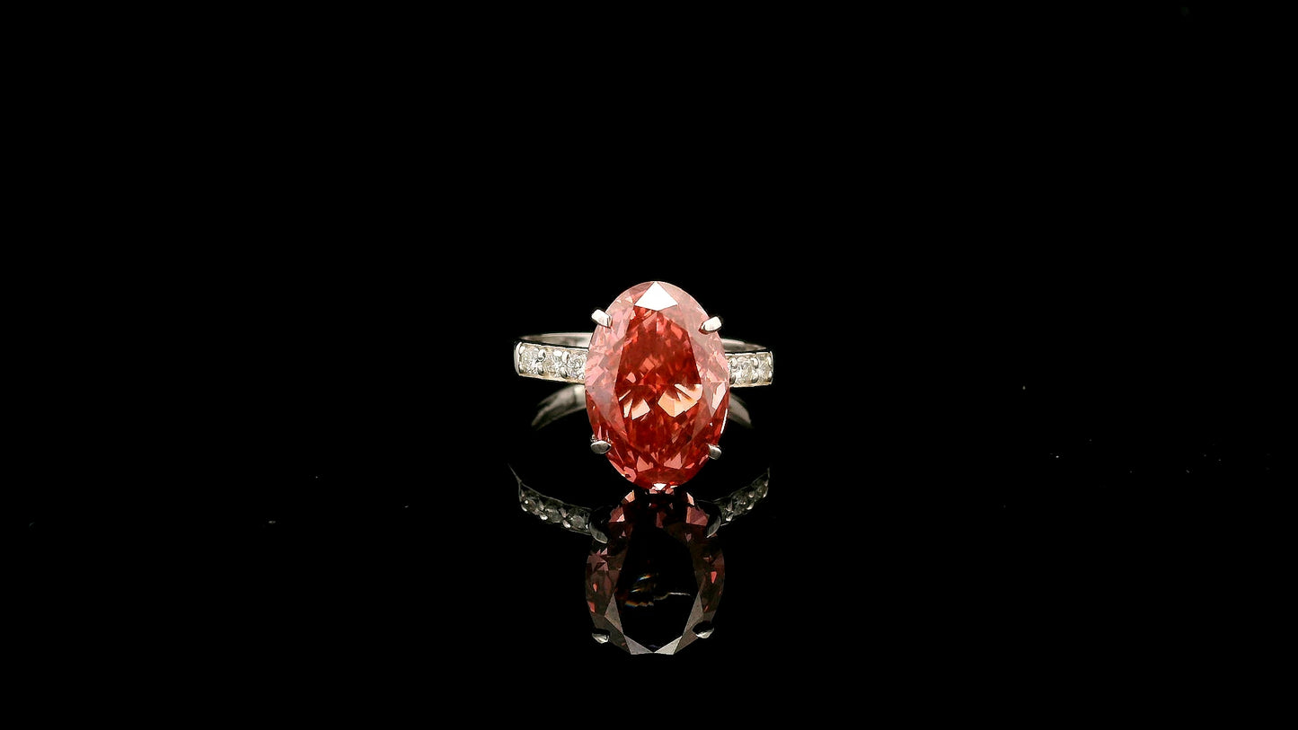 5.30 Carats Pink Lab Grown Diamond 14K Gold Ring