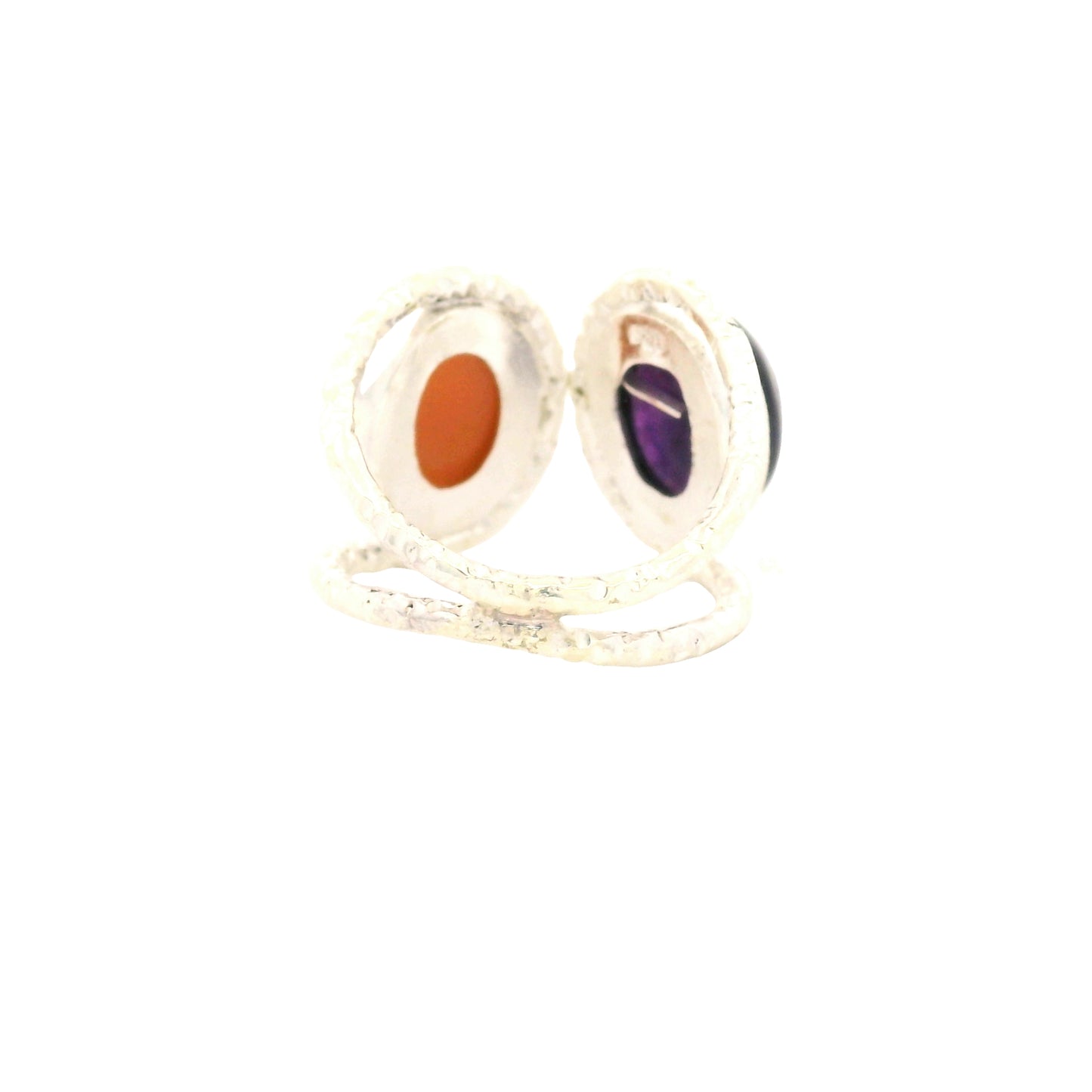 13.83 Ct Amethyst, Moonstone 925 Sterling Silver Ring