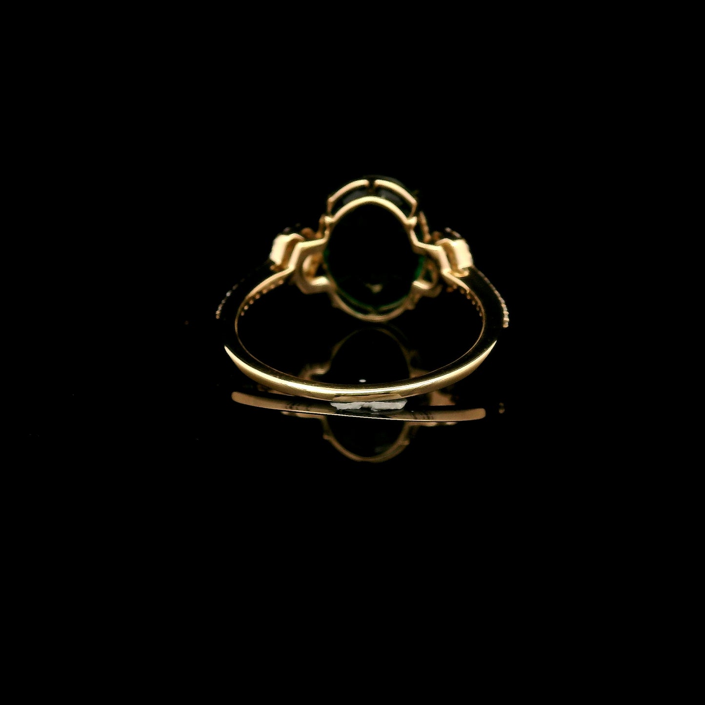 3.40 Ct Oval Mixed Cut Lab Grown Emerald 14K Gold Ring
