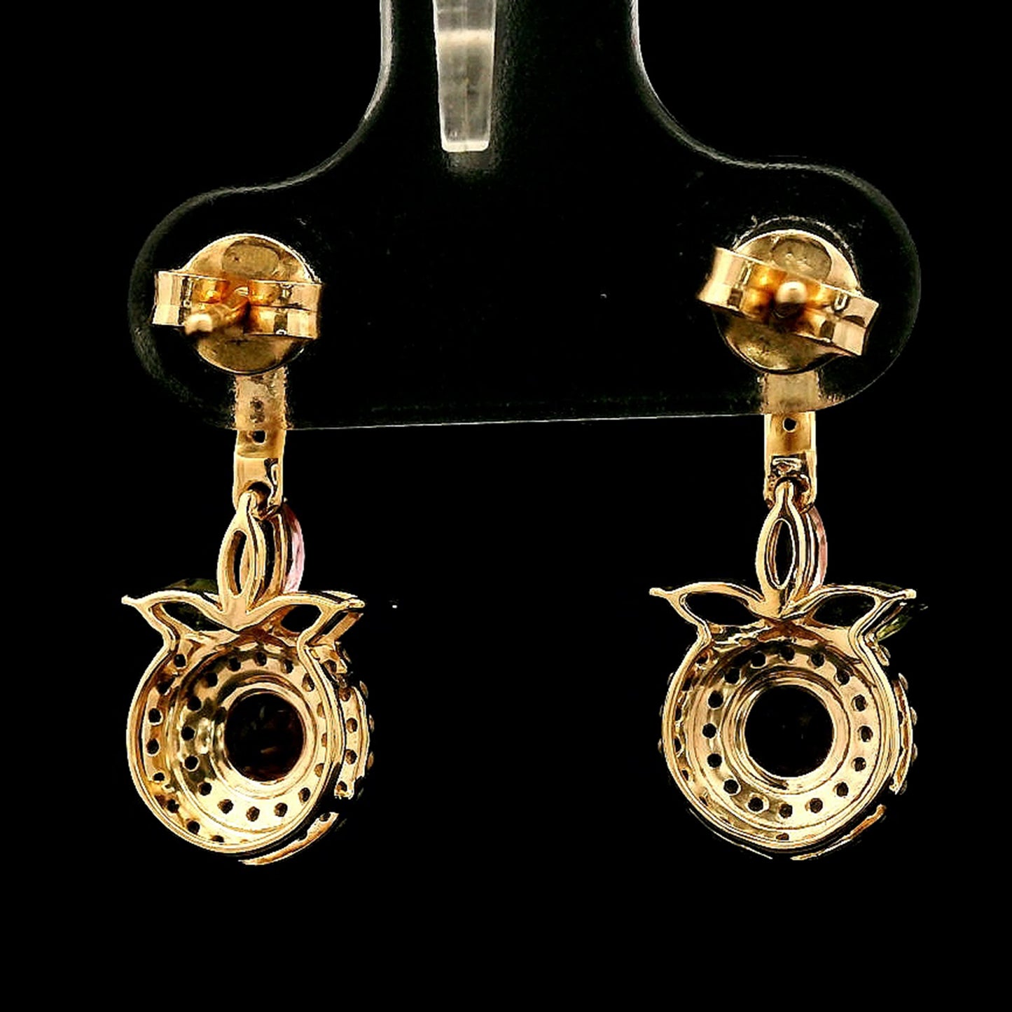 1.27 Ct Round Tourmaline 14K Gold Earrings