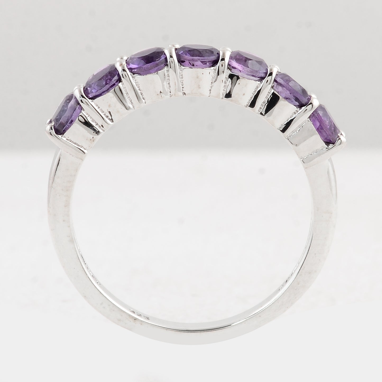 1.08 Ct Round Amethyst 925 Sterling Silver Ring