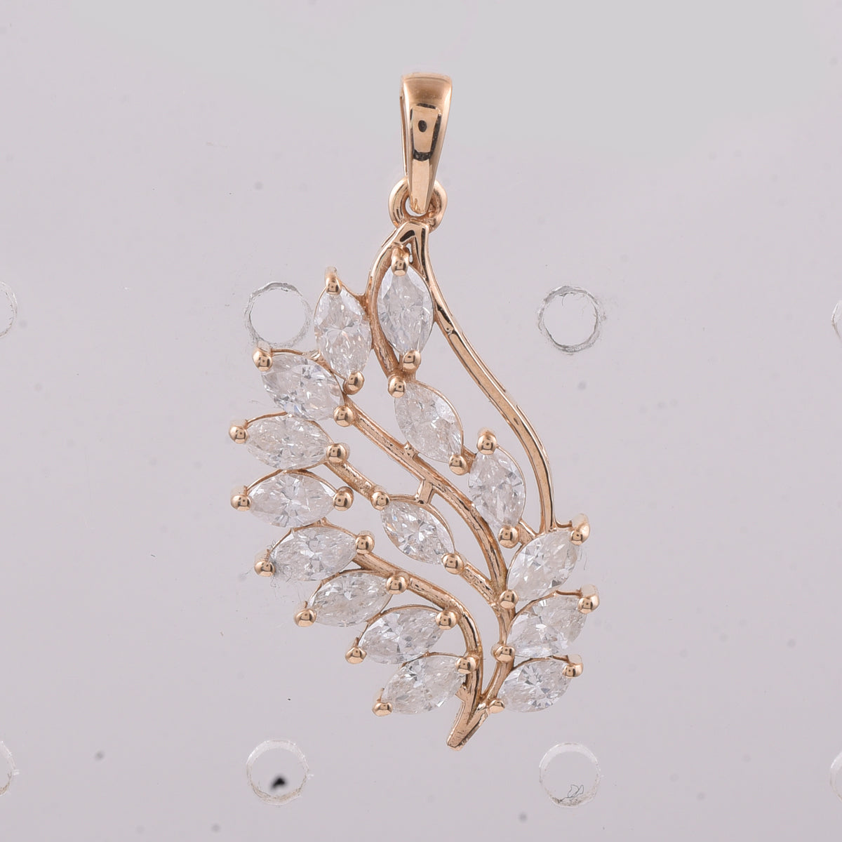 1.00 Ct Marquise Natural Diamond 14K Gold Pendant