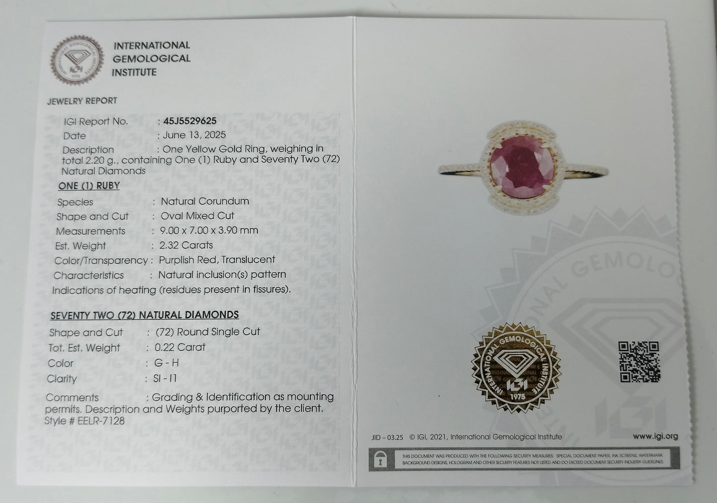 2.54 Ct Oval Mixed Cut Natural Corundum Ruby 14K Gold Ring