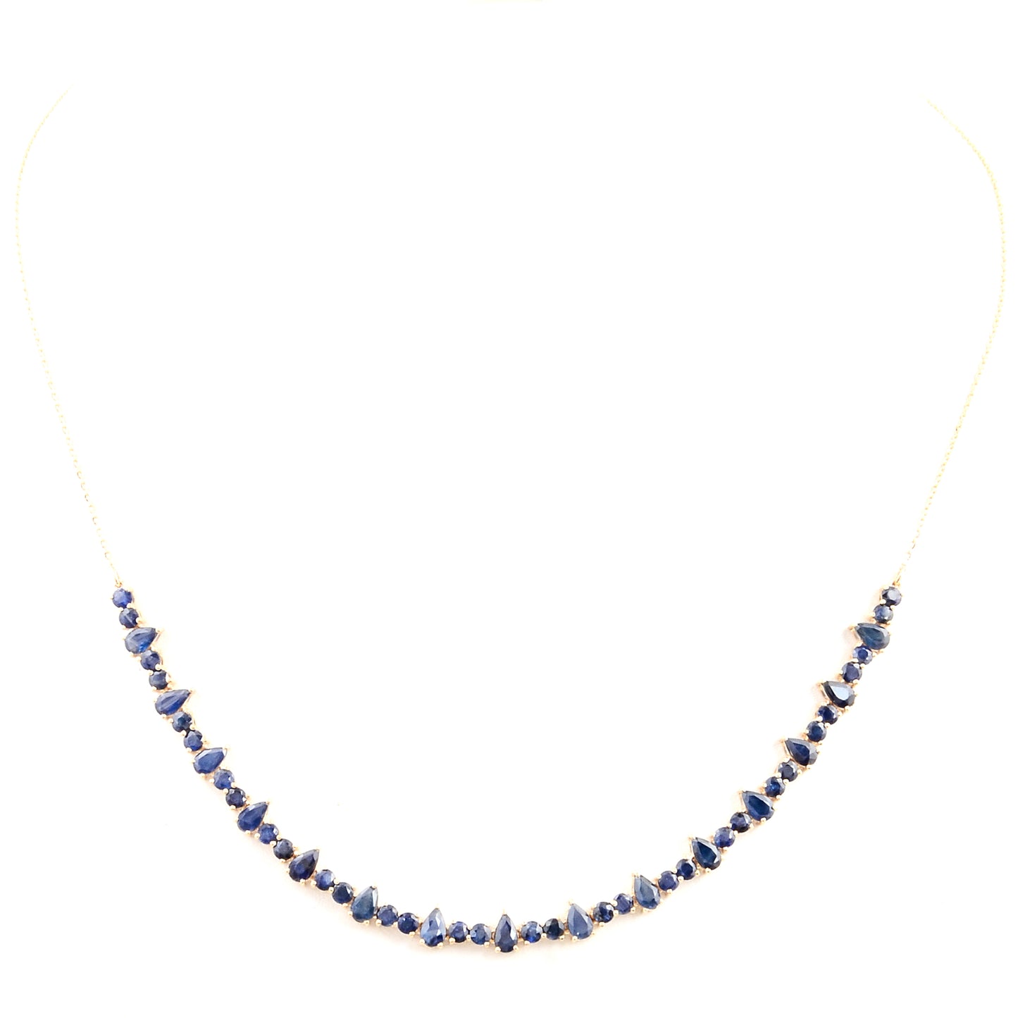 5.77 Ct Pear Sapphire 14K Gold Necklace