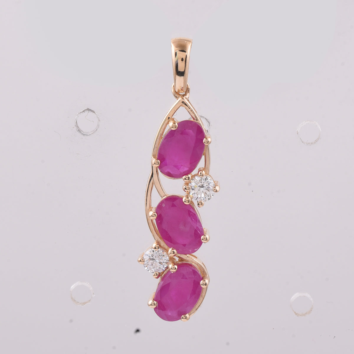 2.35 Ct Oval Natural Ruby 14K Gold Pendant