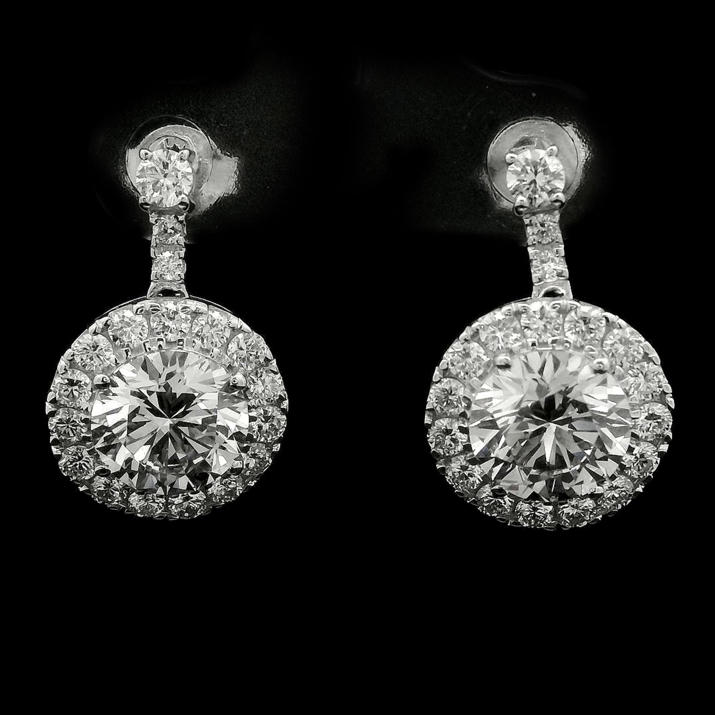 4.00 Carats Lab Grown Diamond 14K Gold Earrings