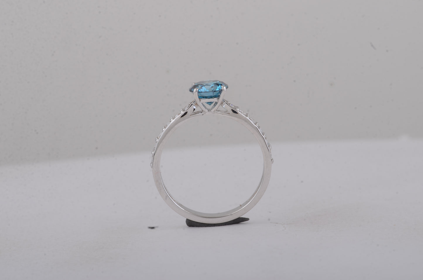 1.53 Carats Blue Lab Grown Diamond 14K Gold Ring