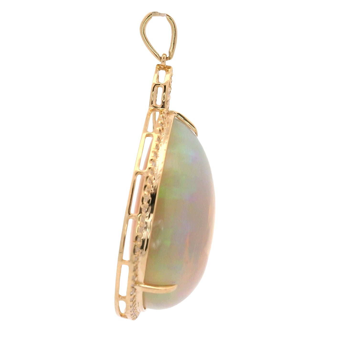 24.99 Ct Pear Opal 14K Gold Pendant