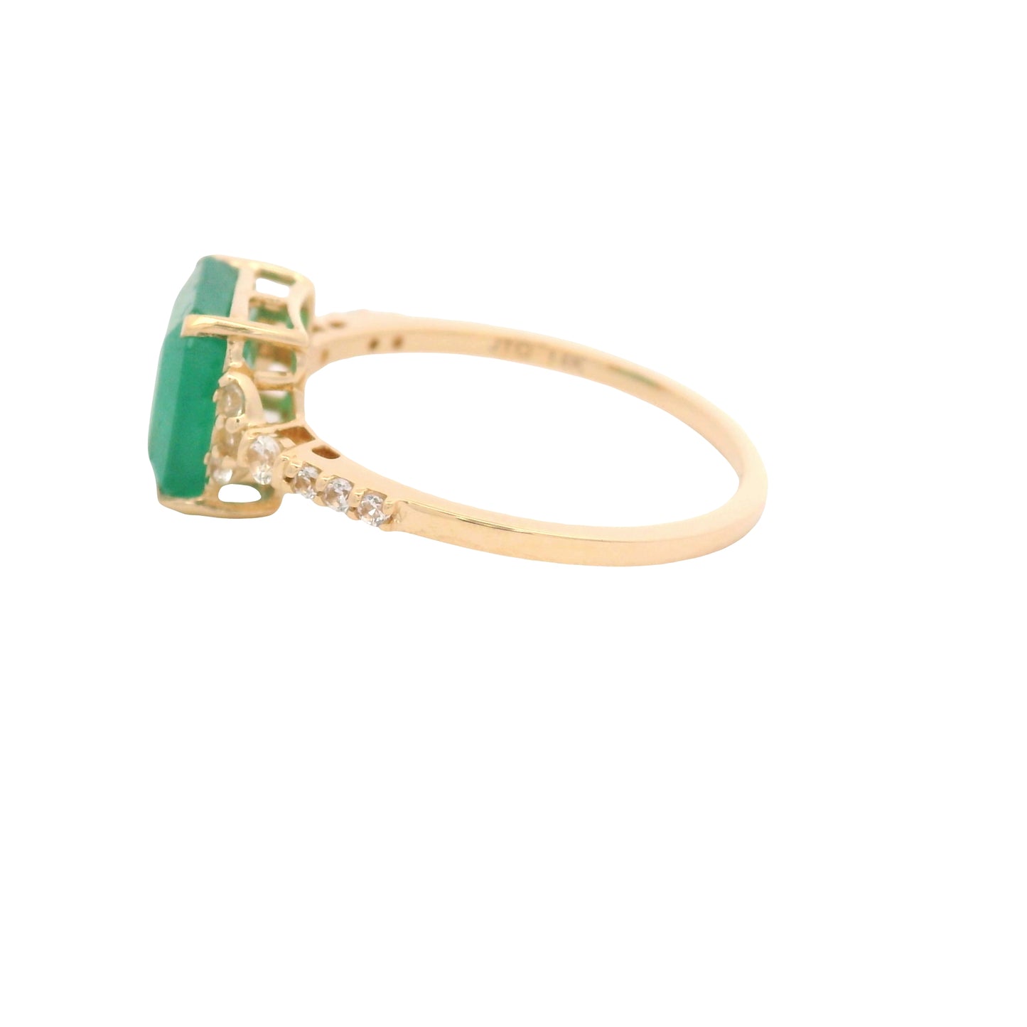 2.15 Ct Octagon Emerald 14K Gold Ring