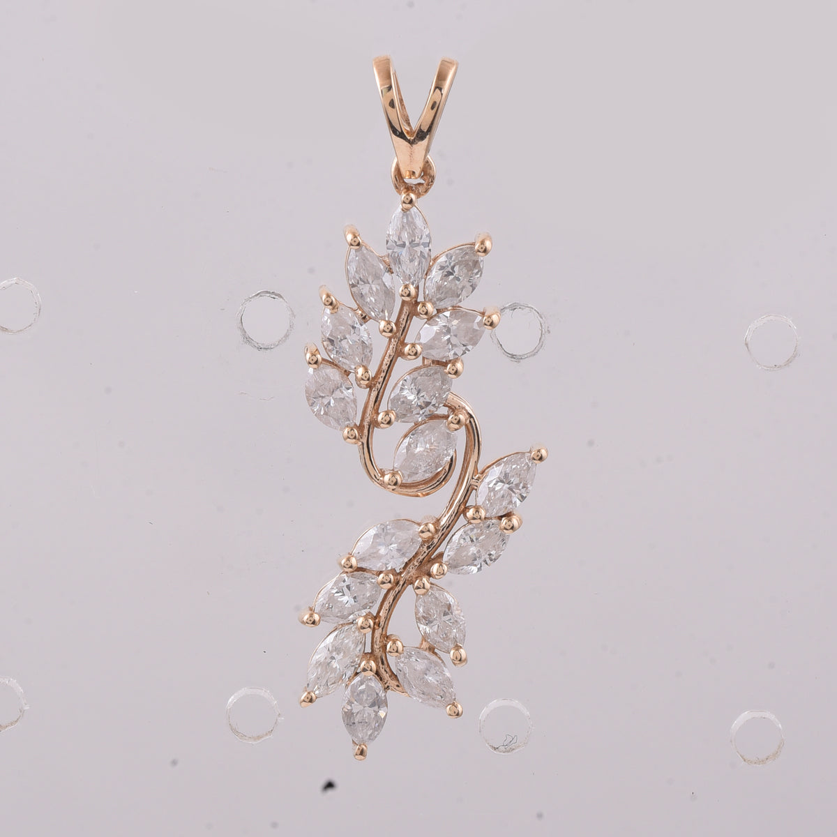 1.07 Ct Marquise Natural Diamond 14K Gold Pendant