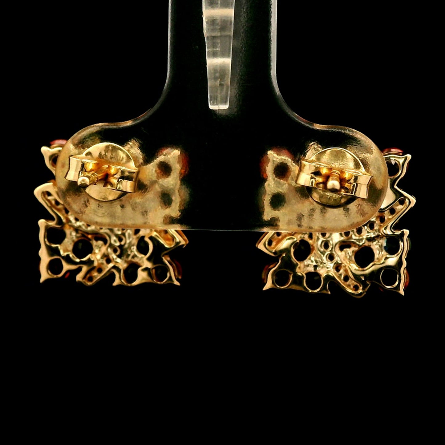 2.45 Ct Round Multi Sapphire 14K Gold Earrings