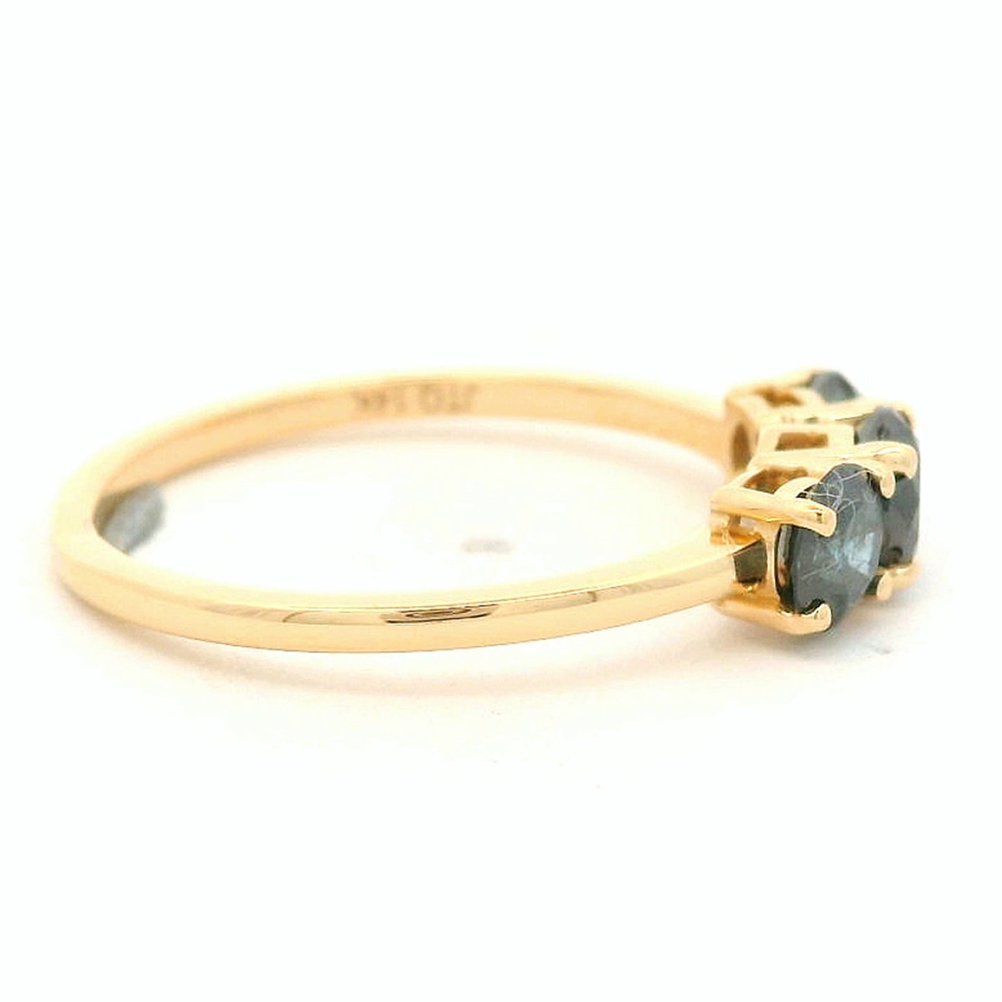 1.07 Ct Round Blue Diamond 14K Gold Ring