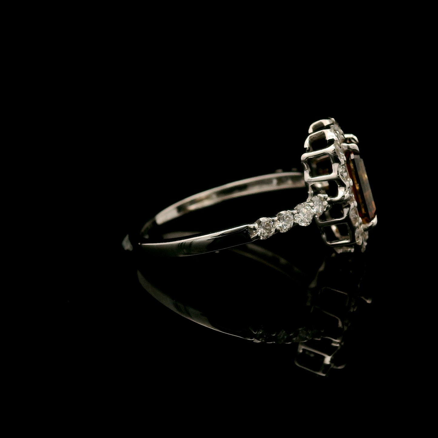 2.21 Carats Red Lab Grown Diamond 14K Gold Ring