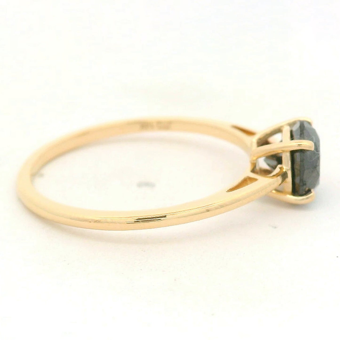 1.14 Ct Round Black Diamond 14K Gold Ring