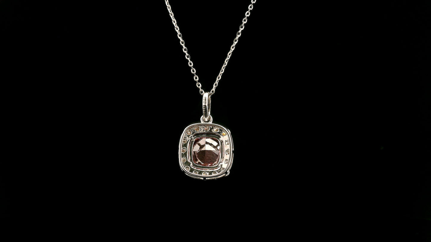2.47 Carats Pink Lab Grown Diamond 14K Gold Pendant