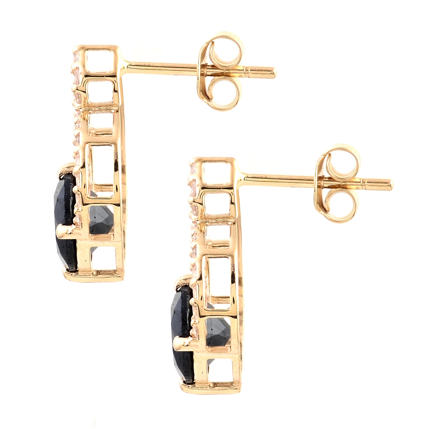 3.71 Ct Round Sapphire 14K Gold Earrings