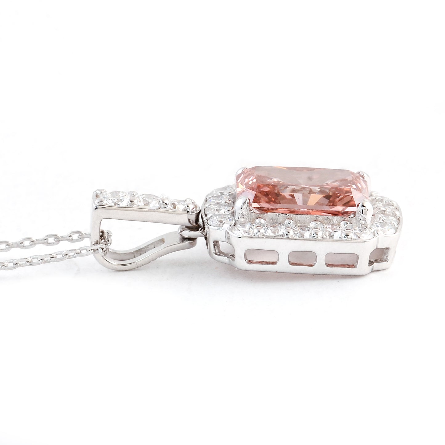 2.46 Carats Pink Lab Grown Diamond 14K Gold Pendant