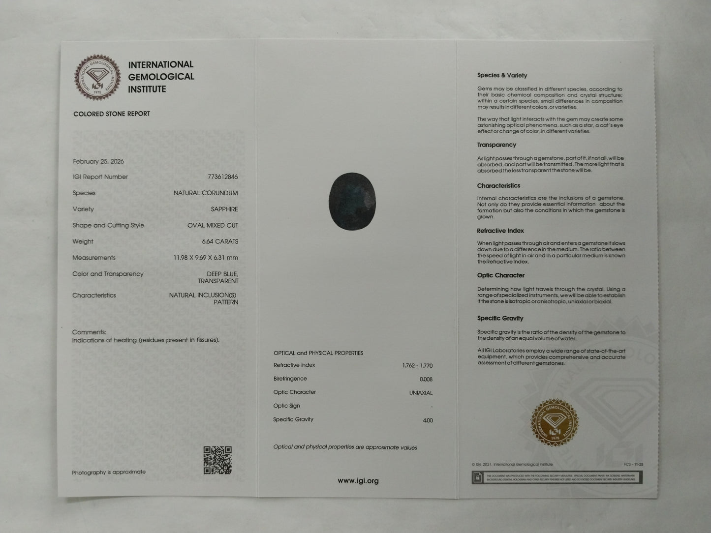 6.64 Natural Corundum Sapphire Oval Mixed Cut Gemstone