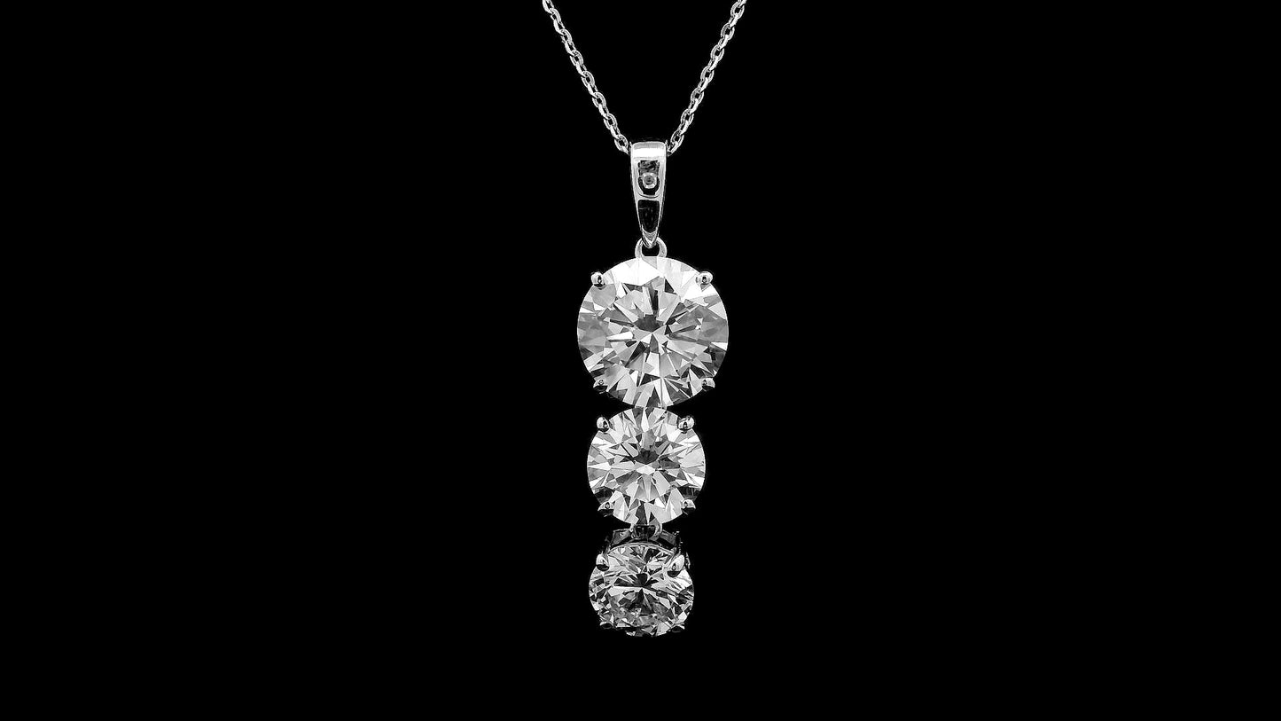 5.58 Ct Round Lab Grown Diamond 14K Gold Pendant