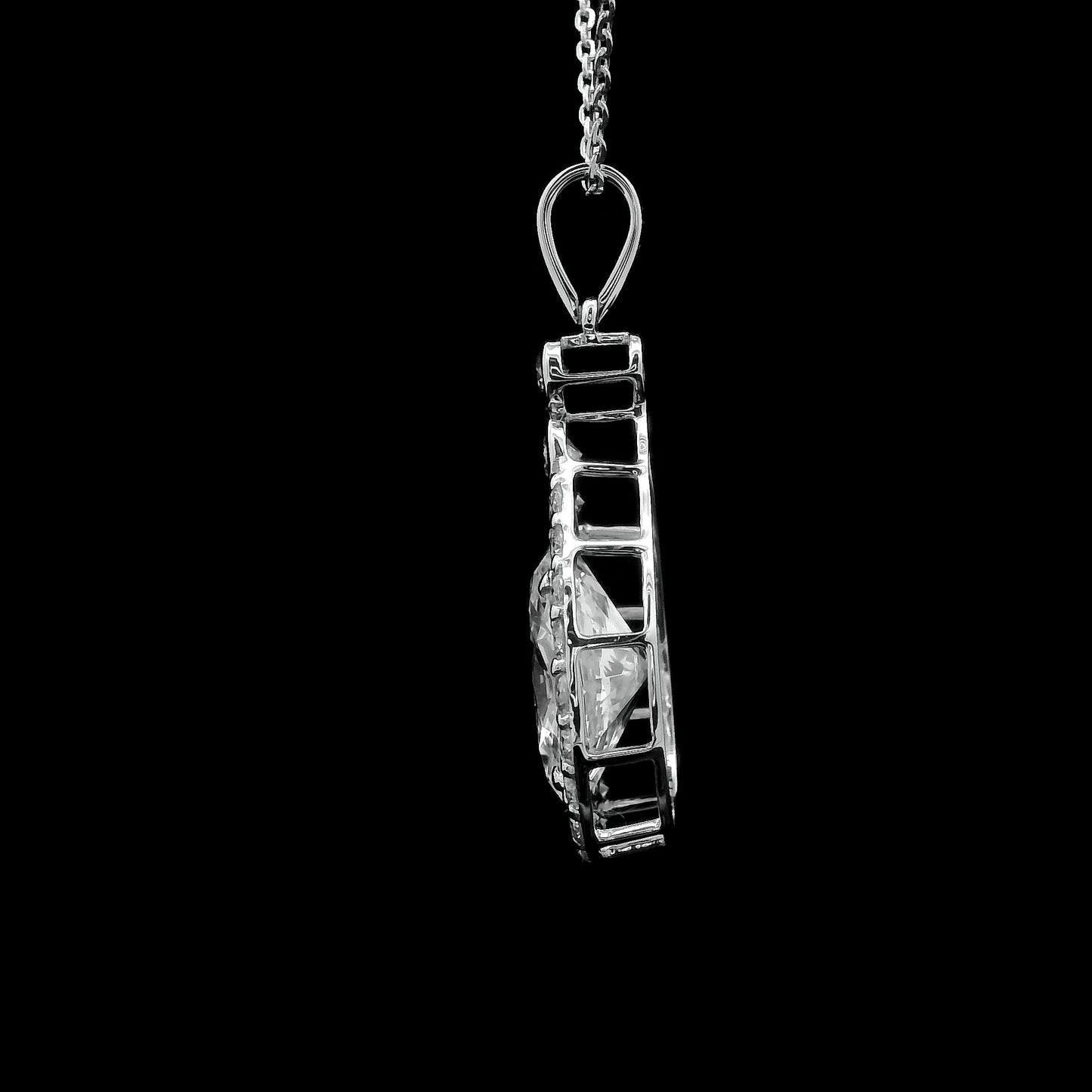3.21 Carats Lab Grown Diamond 14K Gold Pendant