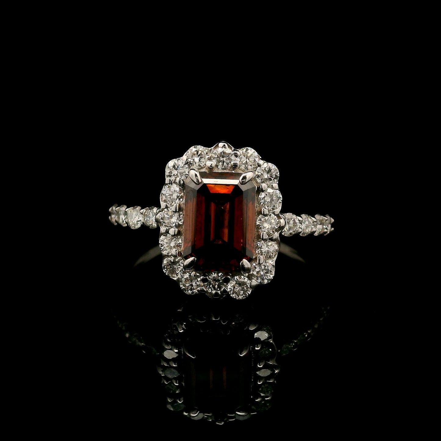 2.21 Carats Red Lab Grown Diamond 14K Gold Ring