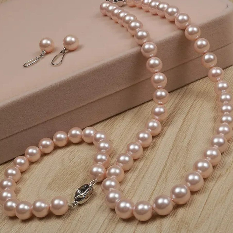 Imitation Pearl Gold Plated Brass Necklace