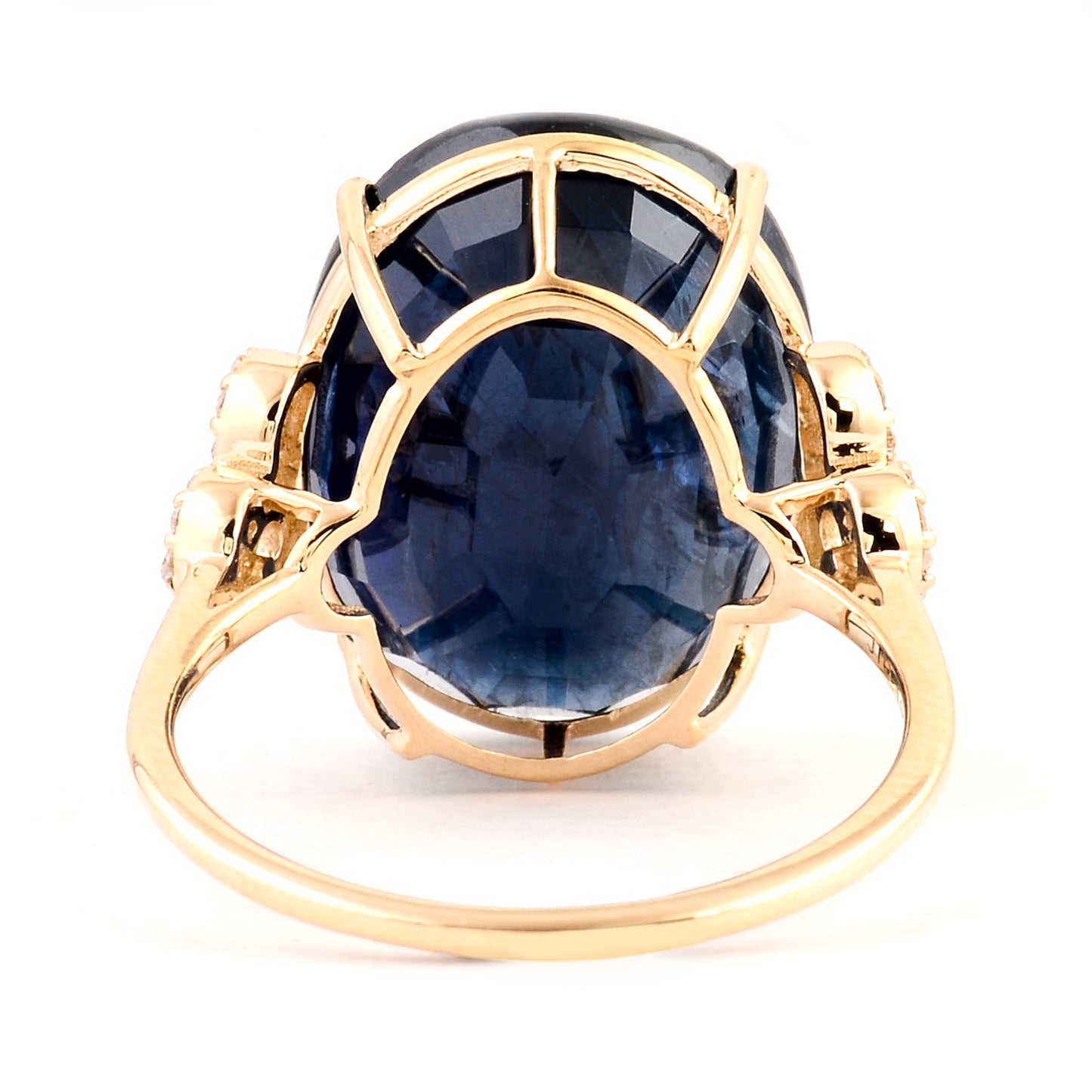 16.32 Ct Oval Mixed Cut Natural Corundum Sapphire 14K Gold Ring