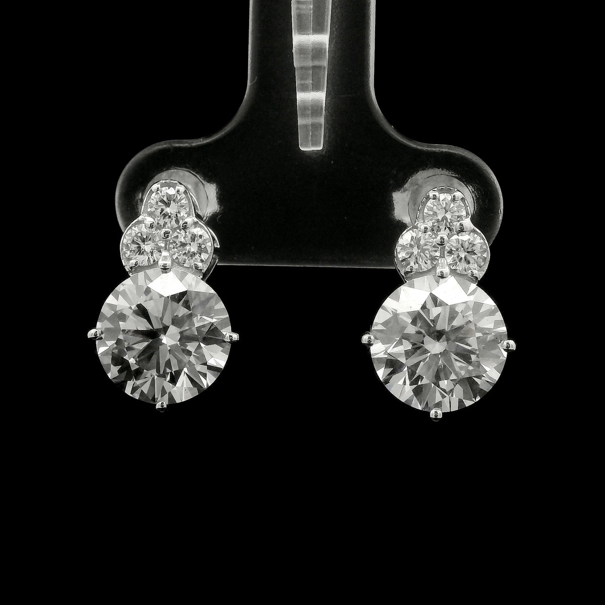 4.58 Ct Round Lab Grown Diamond 14K Gold Earrings