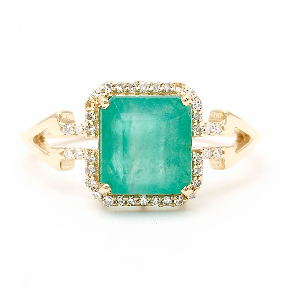 2.75 Ct Octagon Natural Emerald 14K Gold Ring