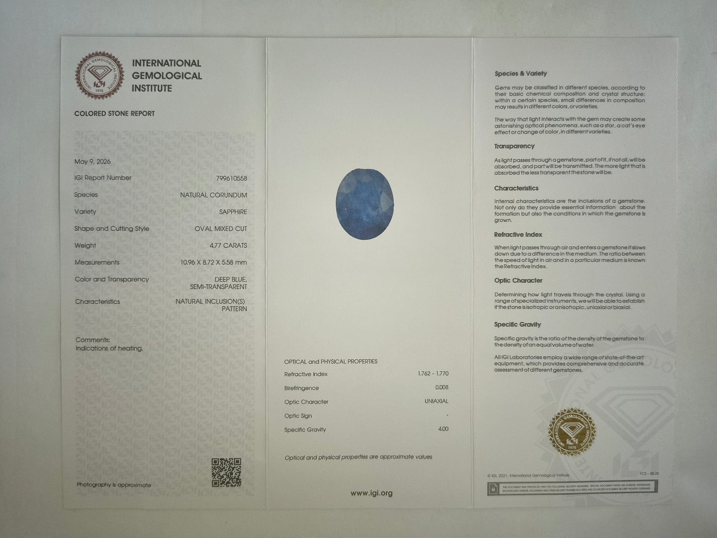 4.77 Natural Corundum Sapphire Oval Mixed Cut Gemstone